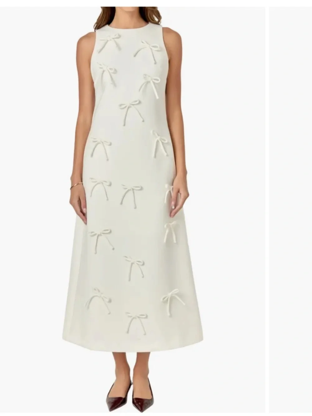 English factory bow midi dress bridal NWT - Picture 3 of 4